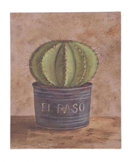 Cuadro tabla lámina 20x25cm cactus El Paso