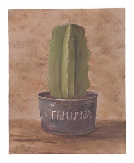 Cuadro tabla lámina 20x25cm cactus Tijuana