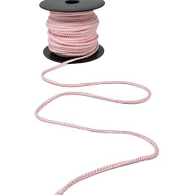 Rollo cordón trencilla rayón 50 mts  3mm rosa