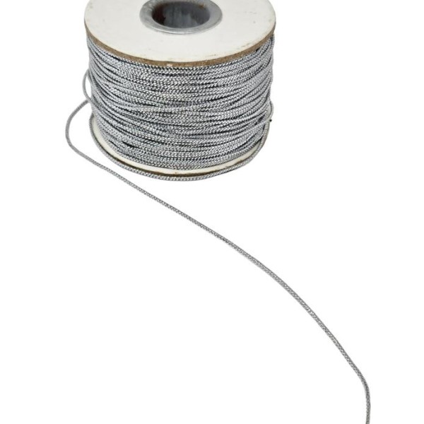 Rollo cordón liso 1,5mm 100mts plata