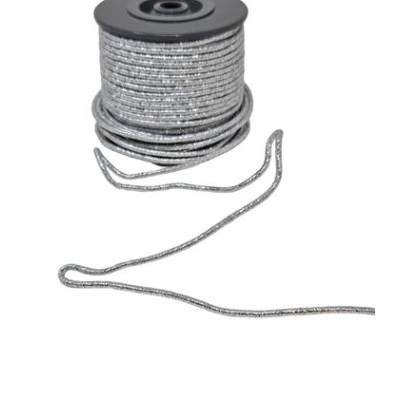 Rollo cordón liso wired 2 5mm 25mt plata