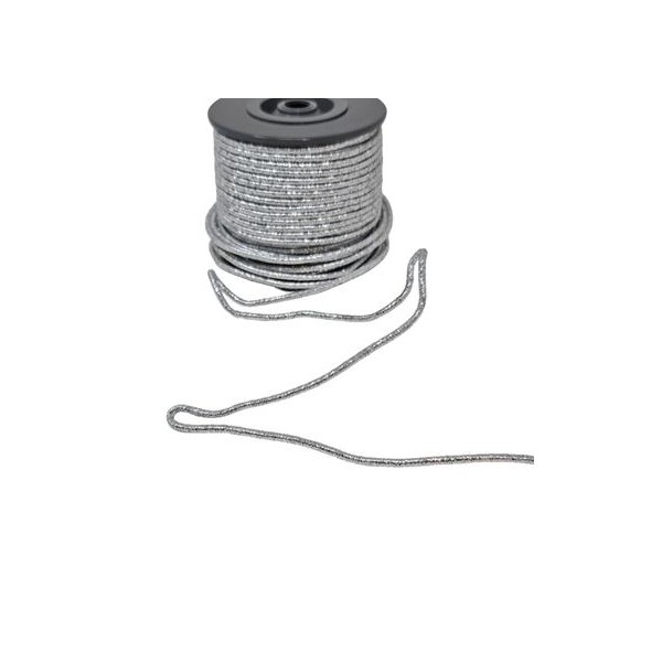 Rollo cordón liso wired 2,5mm 25mt plata