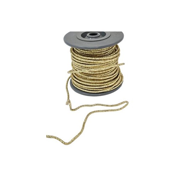 Rollo cordón liso wired 2,5mm 25mt dorado 
