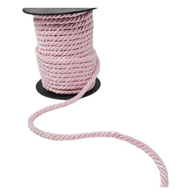 Rollo cordón rayón 6mm 25mts rosa