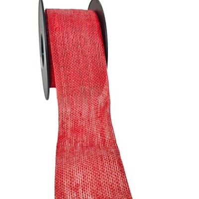 Rollo cinta yute 60mm 20mts  rojo