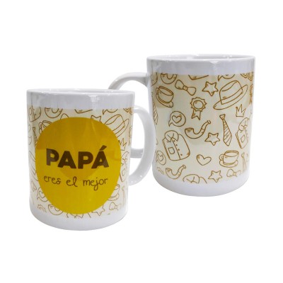 Taza feliz día del padre personalizable 9 x 8cm