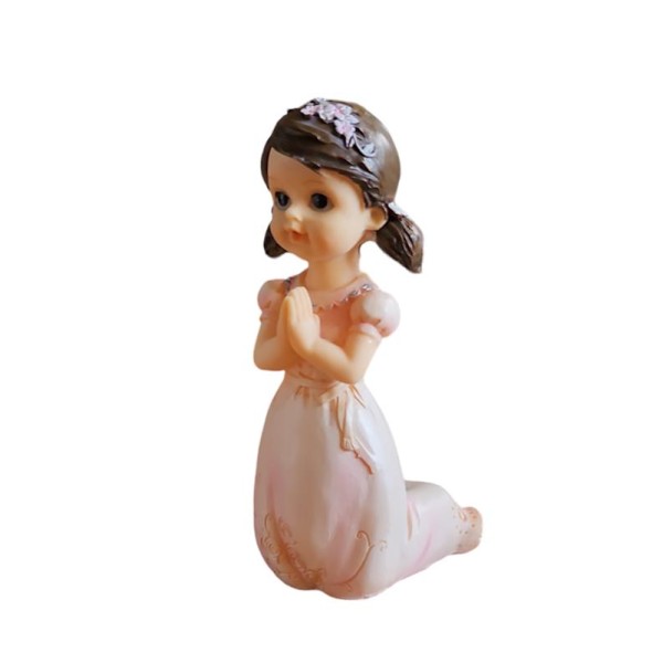 Figura niña comunión rezando rodillas 15cm