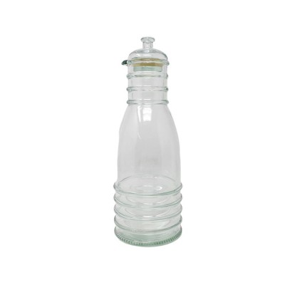 Botella cristal rondo c/tapón vidrio d 11 5cm Alt 31cm 1 litro