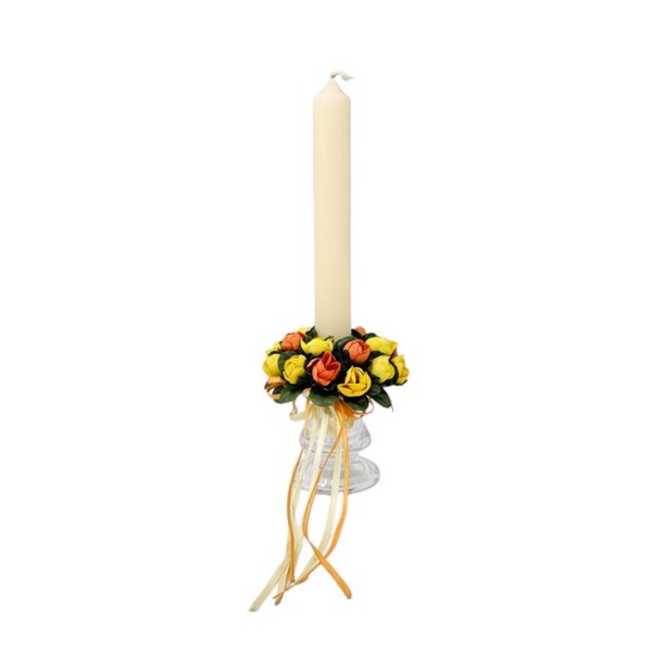 Candel ring o aro para velas pitiminí amarillo/naranja 