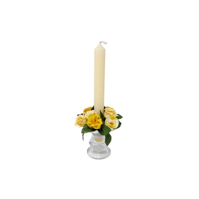 Candel ring o aro para velas rosas amarillo