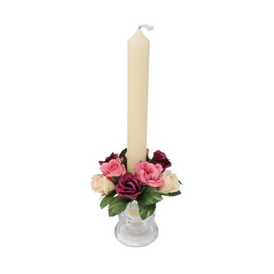 Candel ring o aro para velas rosas burdeos