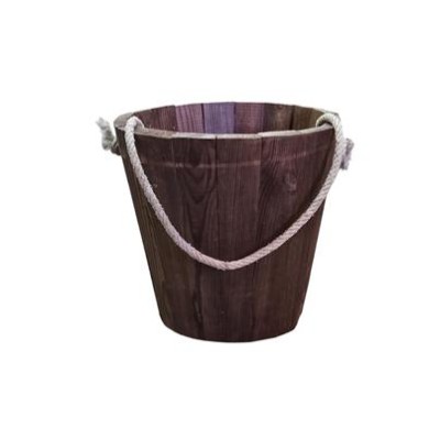 Alquiler cubo madera duelas exterior c/asa cuerda d 25cm