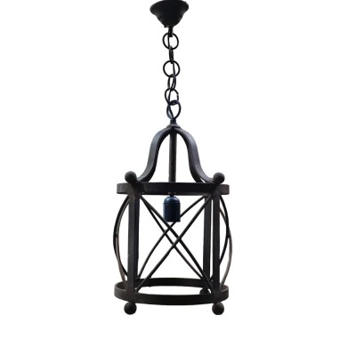 Lámpara techo farol hierro marrón d 25cm Alt 45cm