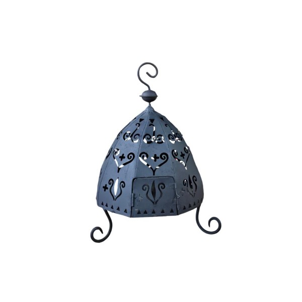 Portavela farol hierro o menara d.24cm Alt.38cm negro