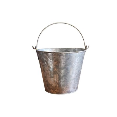 Cubo latón galvanizado asa lisa mediano d 18cm Alt 15cm