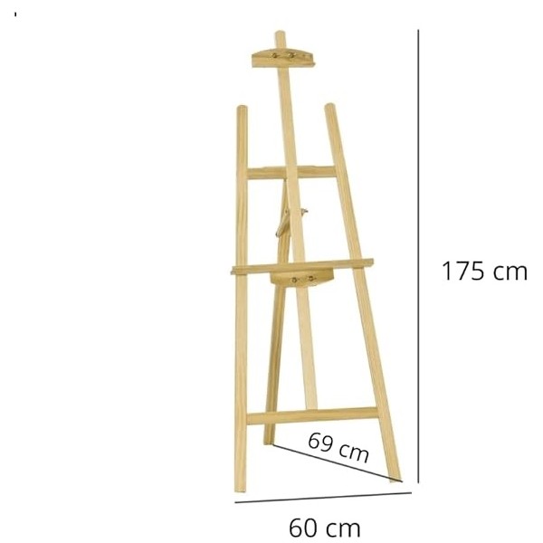 Alquiler caballete madera 175cm altura e inclinación regulable