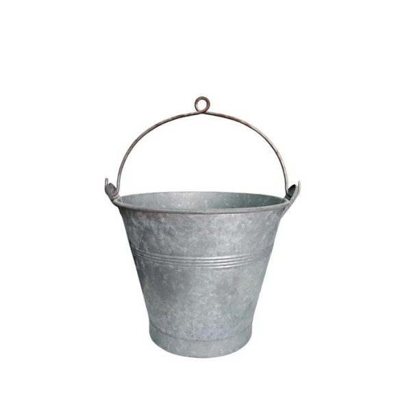 Alquiler cubo latón galvanizado c/asa nudo Alt.22,5cm d.27,5cm