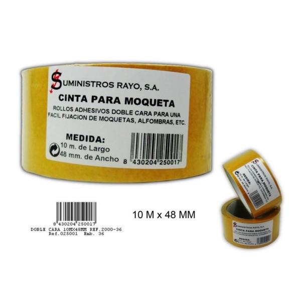 Rollo cinta doble cara 100cmx4,8cm especial moqueta