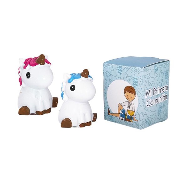 Bálsamo brillo labios unicornio 4cm diámetro x 3 x 3.5cm c/cajita niño comunión surtidos