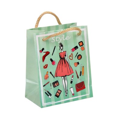 Bolsa papel con mujer stile 7x6x5cm