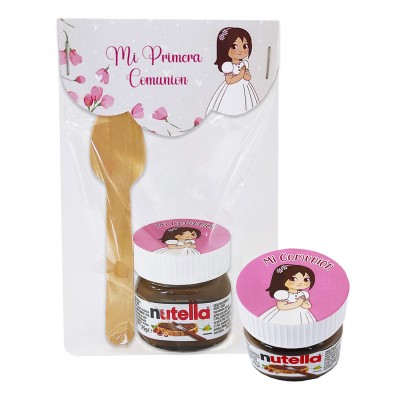 Nutella 25grs  c/cuchara palo con pegatina niña comunión