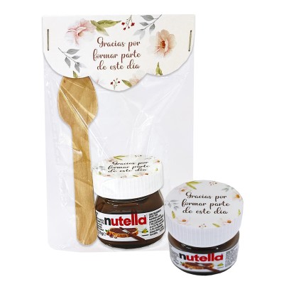 Nutella 25grs  c/cuchara palo con pegatina gracias por formar parte de este día