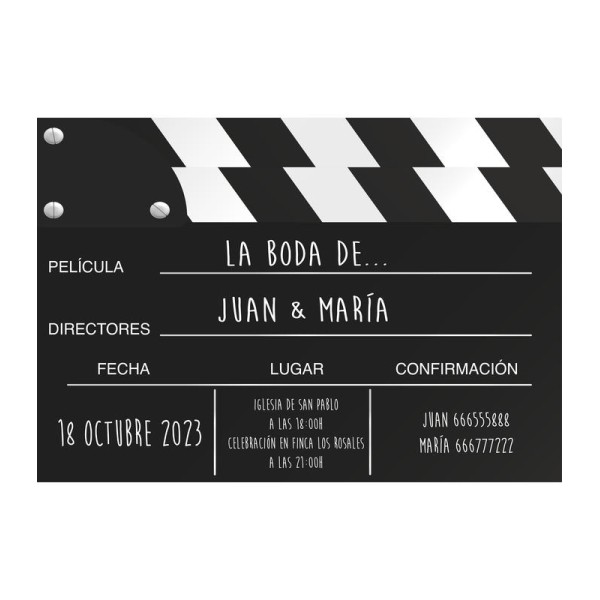 Invitación boda personalizada c/sobre beige papel estucado mate 250gr 12,5 x 18cm