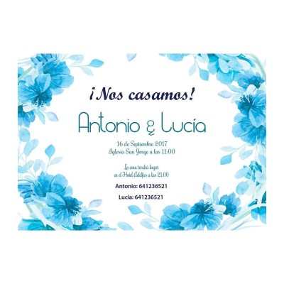 Invitación boda personalizada c/sobre beige papel estucado mate 250gr 12 5 x 18cm