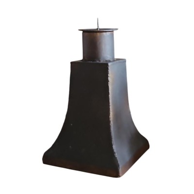 Portavela candelabro 1 vela latón viejo 12x12x21cm