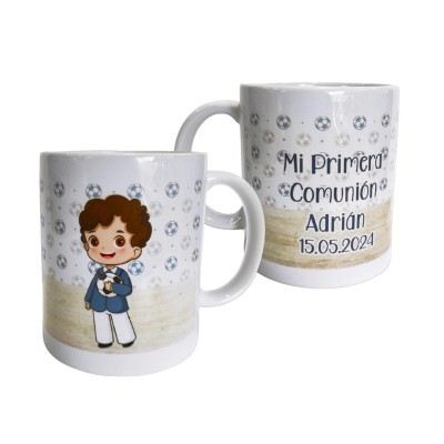 Taza comunión personalizada niño 9 x 8cm