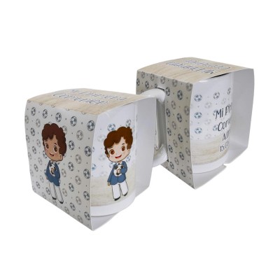 Taza comunión personalizada niño 9 x 8cm c/caja