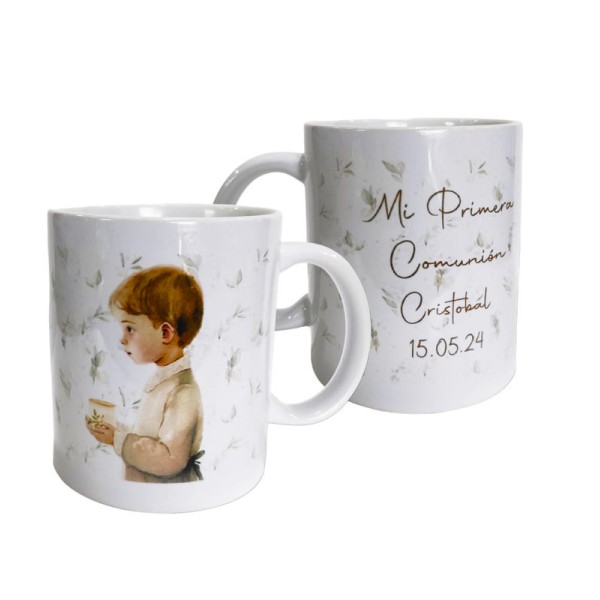 Taza comunión personalizada niño 9 x 8cm