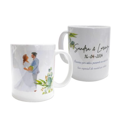 Taza boda personalizada 9 x 8cm