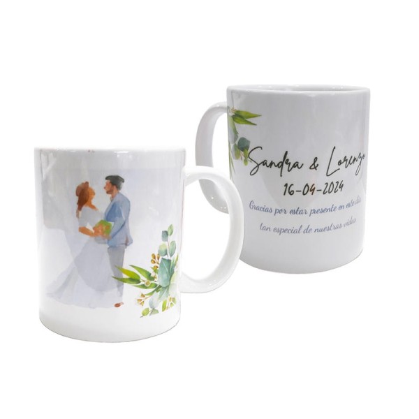 Taza boda personalizada 9 x 8cm