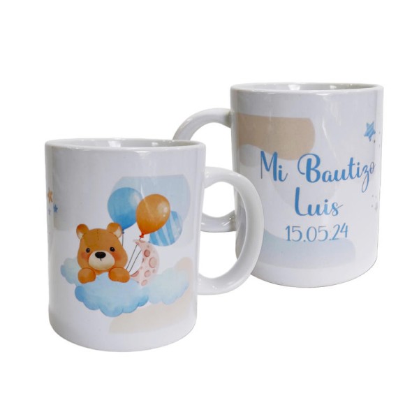 Taza bautizo personalizada niña 9 x 8cm