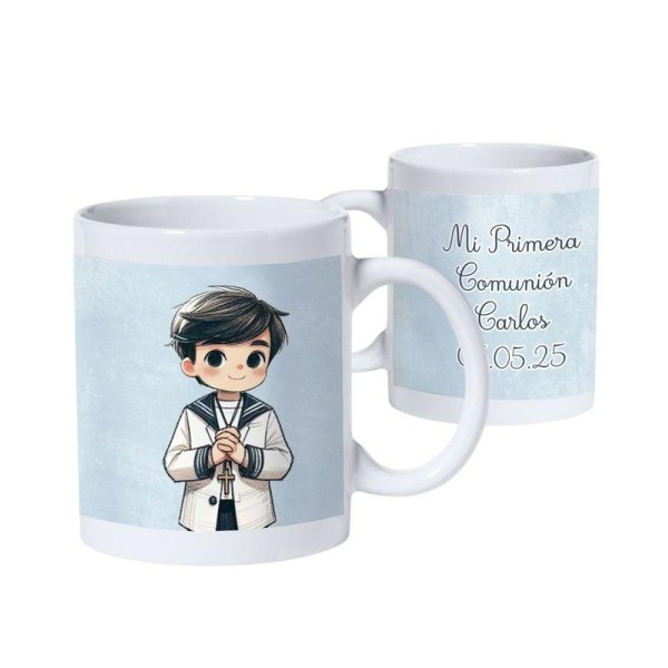 Taza comunión personalizada niño 9 x 8cm