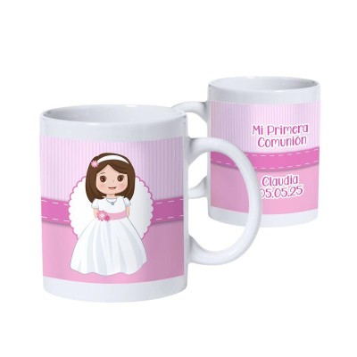 Taza comunión personalizada niña 9 x 8cm