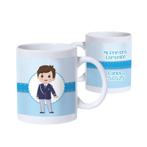 Taza comunión personalizada niño 9 x 8cm