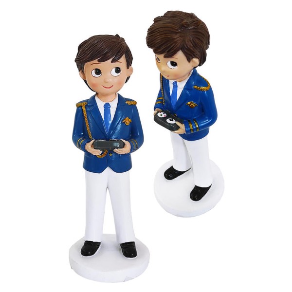 Figura para tarta comunión niño almirante 17cm c/mando