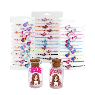 Frasco cristal c/tapón de corcho 6x2,2cm para presentar pulseras de niña de comunión
