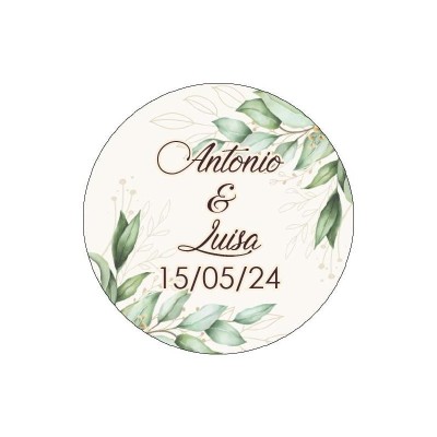 Pliego 20 pegatinas personalizable d 4 2cm