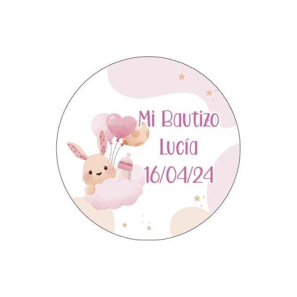 Pliego 20 pegatinas personalizable d.4,2cm