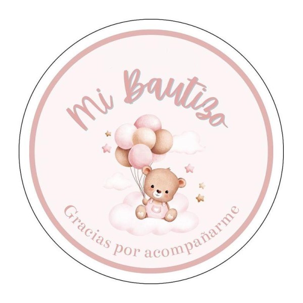 Pliego 20 pegatinas personalizable d.4,2cm