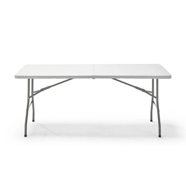 Alquiler mesa plegable de acero blanco de 180x74x70 cm