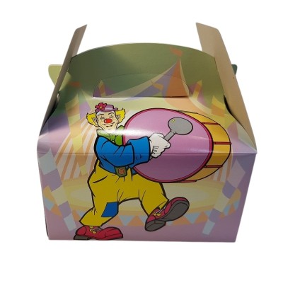 Caja cartón 15x10x10cm animales /payasos/mago/nomos para golosinas