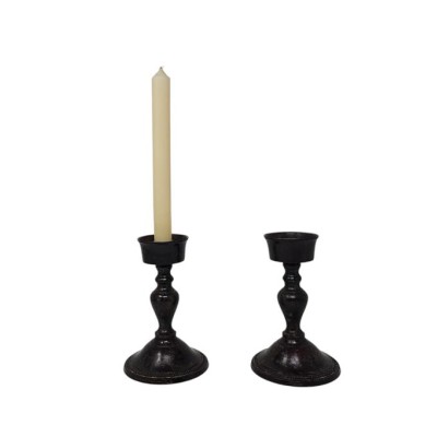 Portavela bronce envejecido Alt 16cm d 10 5cm