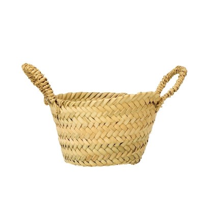 Alquiler cesta redonda 2 asas palma natural d.18cm Alt.11cm