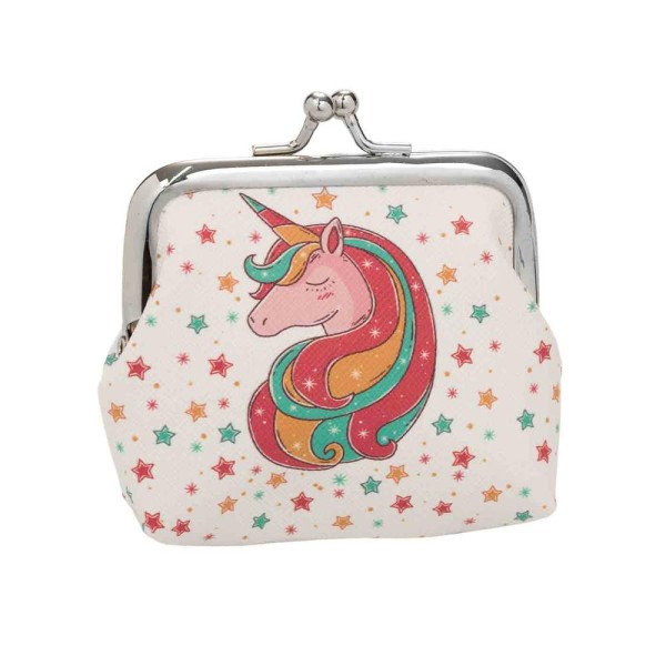 Monedero c/pinza unicornio 8 x 9cm