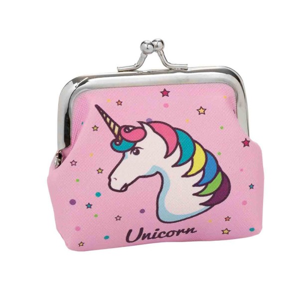 Monedero c/pinza unicornio 8 x 9cm