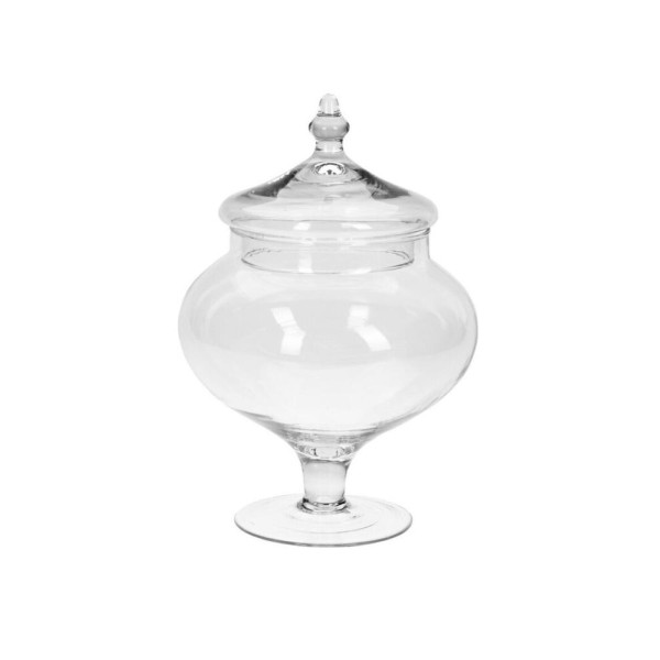 Alquiler cristal bombonera c/tapa d.20cm Alt.27cm transparente mesas dulces